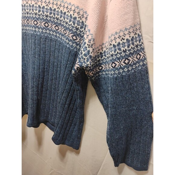 Vintage Pink/Blue Womens Sweater Basic Editions Plus 1 XL Long Sleeve V neck - Picture 8 of 16